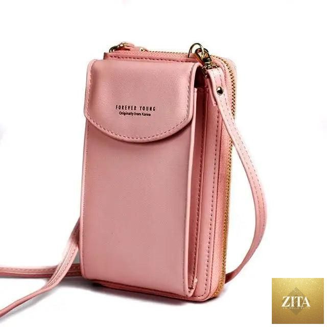 Elegant genuine leather Zita La Belle Elite small PU luxury handbag with crossbody strap, clutch style, perfect for women and girls.