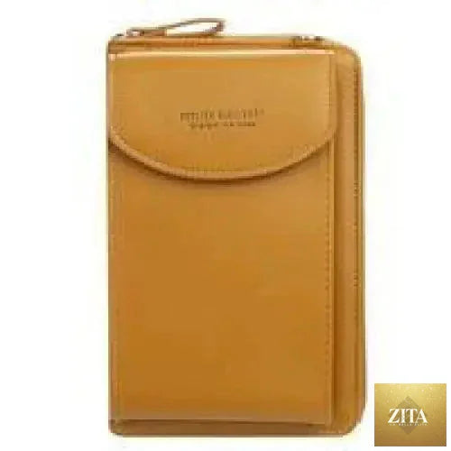 Elegant genuine leather Zita La Belle Elite small PU luxury handbag with crossbody strap, purse clutch, and phone wallet for women and girls.