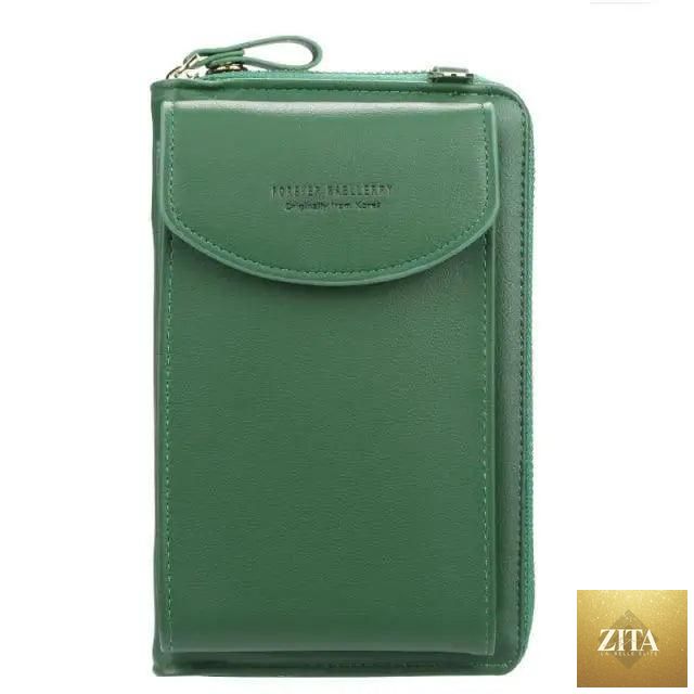 Elegant genuine leather handbag by Zita La Belle Elite, small PU luxury crossbody bag with purse clutch and phone wallet for women