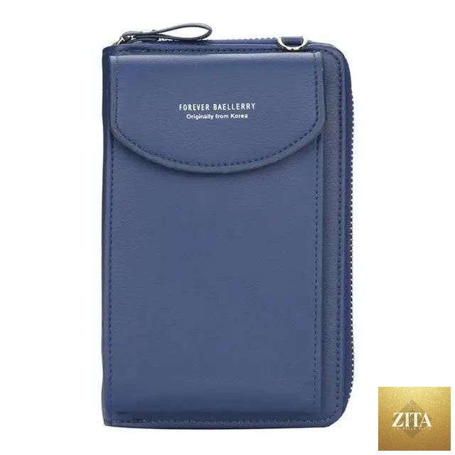 Elegant genuine leather handbag by Zita La Belle Elite, small PU luxury crossbody bag for women and girls with purse and phone wallet.