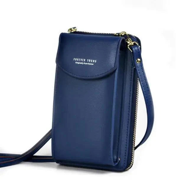Elegant genuine leather Zita La Belle Elite small PU luxury handbag with crossbody strap, purse clutch, and phone wallet features.