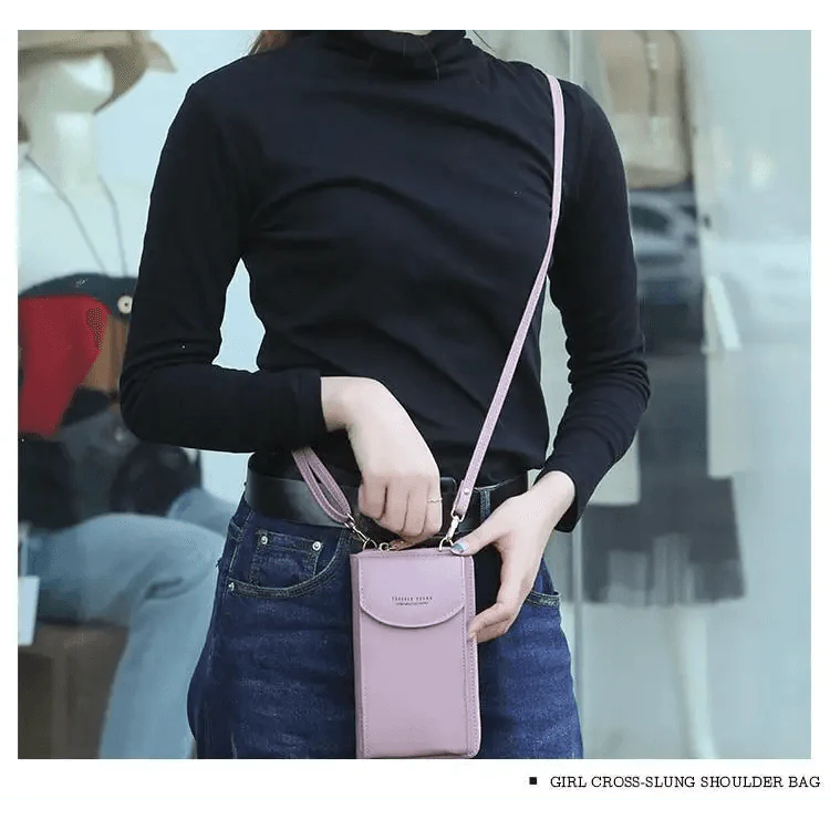 Elegant genuine leather Zita La Belle Elite small PU luxury handbag with crossbody strap, purse clutch, and phone wallet features.