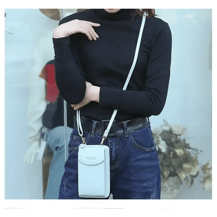Elegant Zita La Belle Elite genuine leather small handbag with crossbody strap, purse clutch, and phone wallet for women and girls.