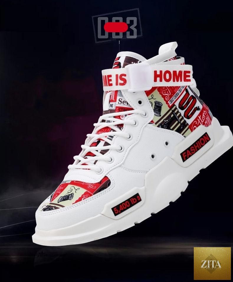 Stevvex men's red high-quality sneakers with breathable lightweight design, suitable for basketball, running, and athletic walking.