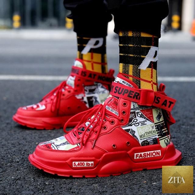 Stevvex men's red breathable lightweight sneakers for basketball, running, and athletic walking, with non-slip sole and stylish design.