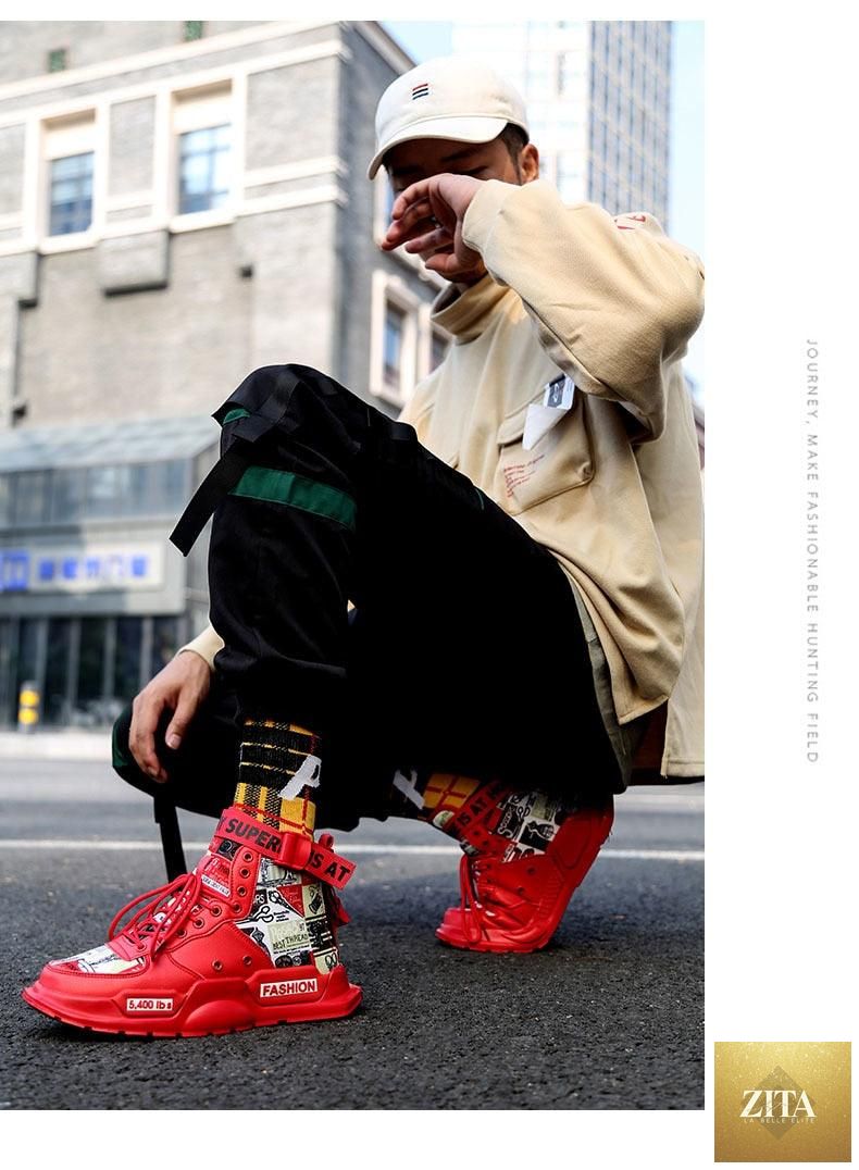 Stevvex men's high-quality red sports sneakers with breathable mesh, lightweight design, non-slip sole, ideal for basketball and running.
