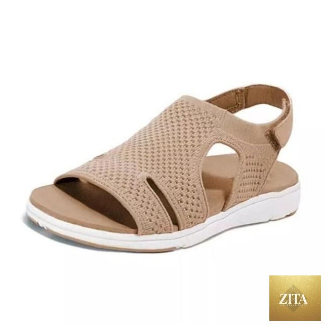 Blue Stevvex summer women's flat sandals with buckle strap, open toe, slip-on slide design, perfect for casual beach and dressy wear.