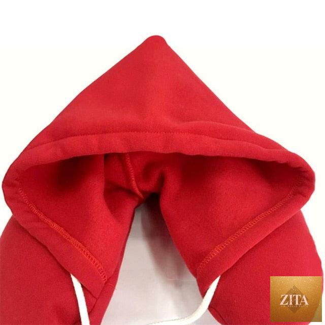 Stevvex U-shaped travel pillow with hoodie, memory foam neck support for car, airplane, or office travel comfort.