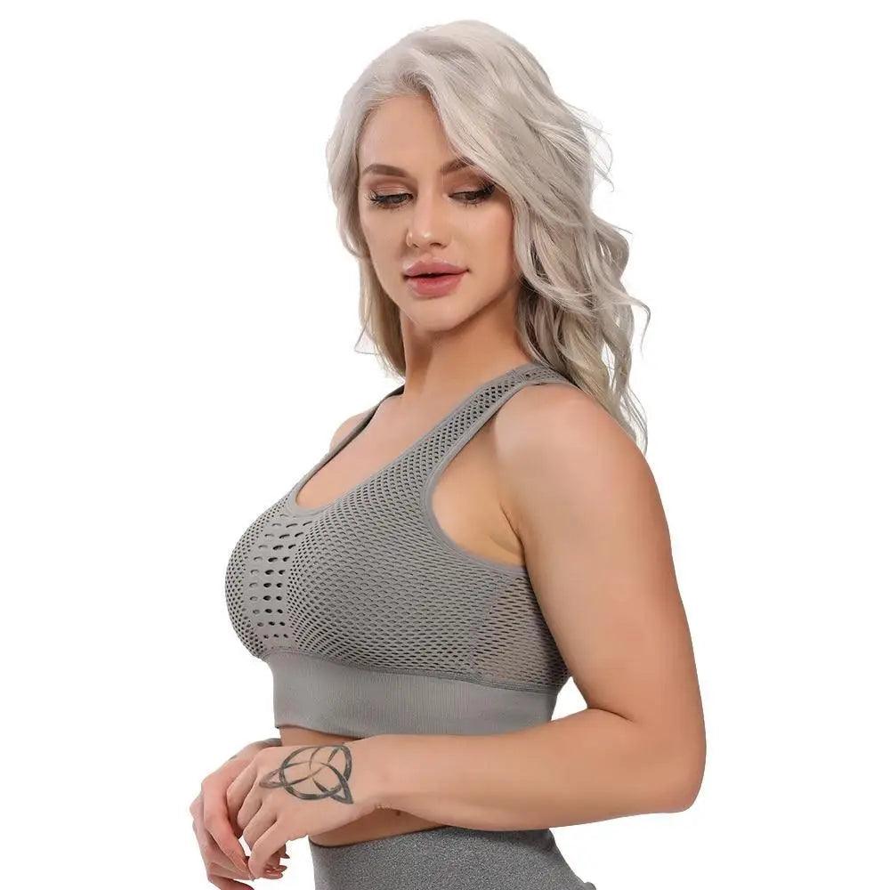 Stevvex women's backless, quick-dry sports bra and yoga vest for workout, running, and gym activities, solid color, trendy design.