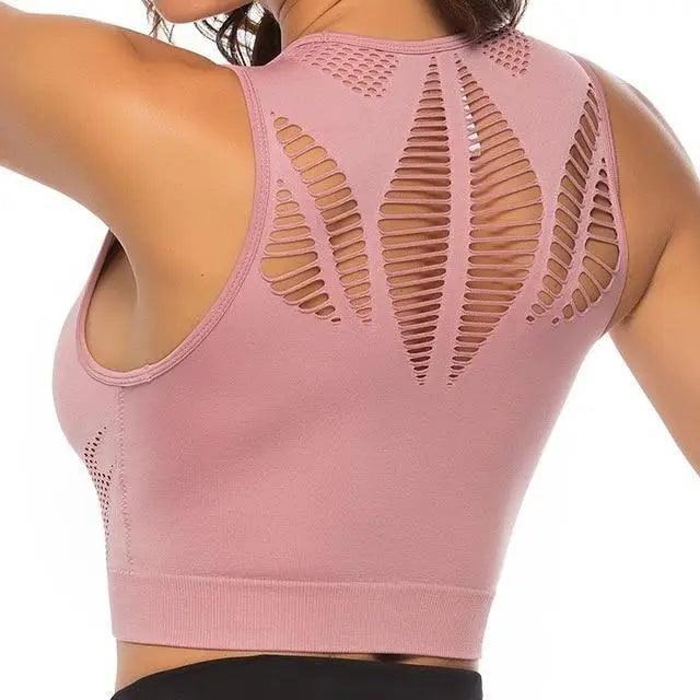 Stevvex women's backless workout T-shirt and sports bra, quick-dry yoga vest for running and gym, solid color, athletic wear