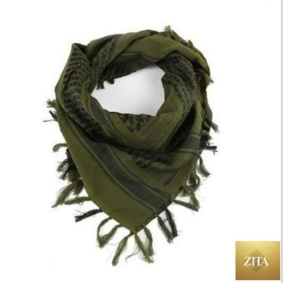 Stevvex military-style desert keffiyeh scarf with tassels, windproof winter head and neck wrap for men and women, tactical Arab shawl