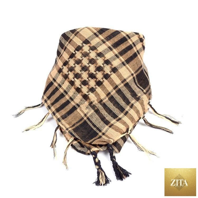 Stevvex military-style windproof winter scarf with tassels, suitable for women and men, desert Arab keffiyeh, tactical head and neck wrap