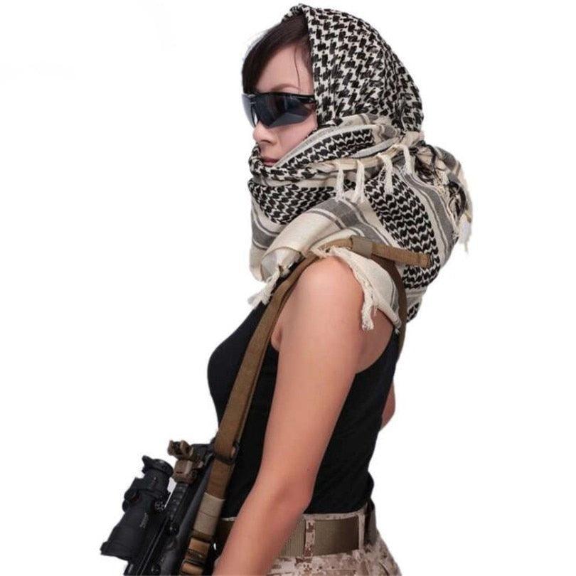 New Winter Women Men Windproof Warmer Military Scarf Muslim Hijab Unisex Scarves Tassel Desert Arab Keffiyeh Shawl Scarf Military Shemagh Tactical Desert Keffiyeh Head Neck Scarf Arab Wrap with Tassel