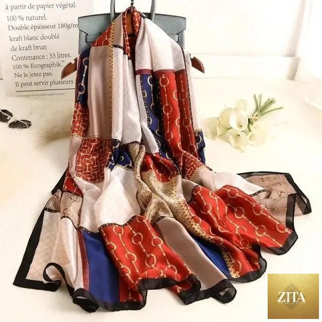 Stevvex women's autumn winter silk scarf with floral print, versatile shawl, headband, and beach wrap for casual and spring wear.