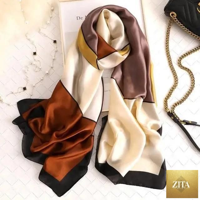 Stevvex silk scarf and shawl with floral print, versatile headband and beach wrap, perfect for autumn, winter, and spring wear.