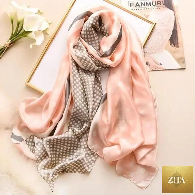 Stevvex women's silk scarf with floral print, long size, suitable for autumn, winter, beach, and casual wear.