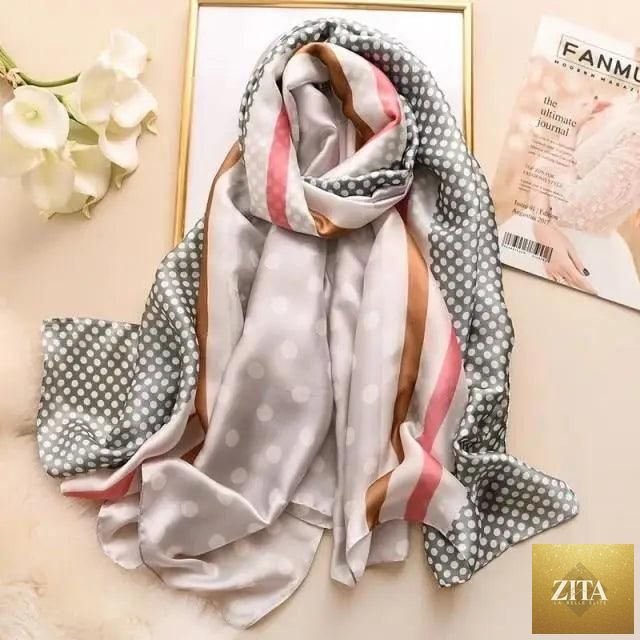 Stevvex women's silk scarf with floral print, long size shawl, headband, and beach wrap for autumn and winter casual wear.