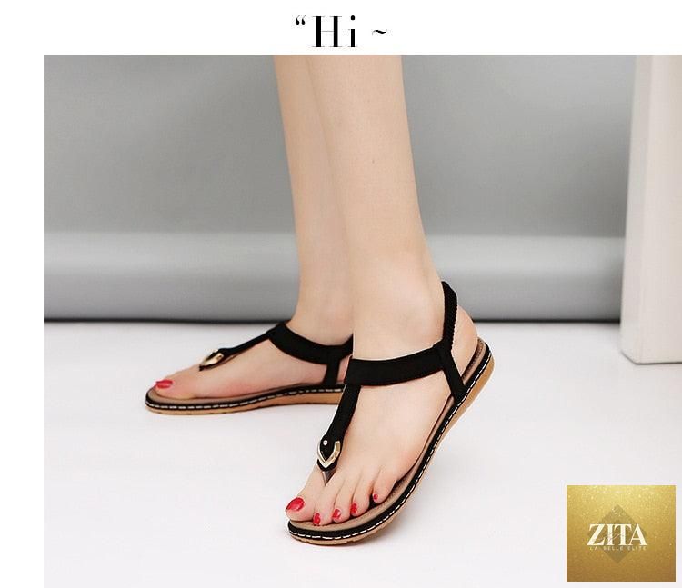 Stevvex women's flat heel summer flip flops with T-strap, elastic straps, soft sole, ideal for beach and casual wear.
