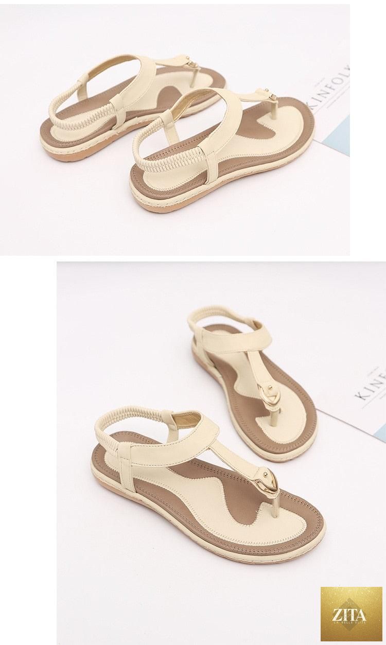 Stevvex women's flat heel summer flip flops with T-strap, elastic straps, soft sole, beach-ready casual slip-on sandals.