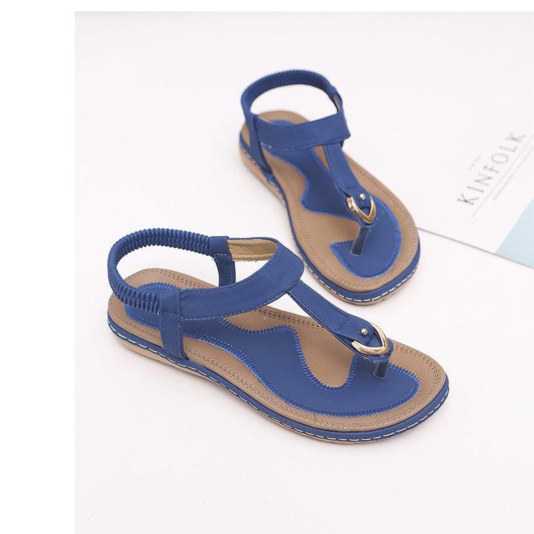 Stevvex women's flat heel summer flip flops with T-strap, elastic straps, soft sole, casual beach sandals, comfortable and stylish.
