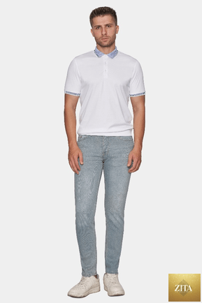 Bright Moons Classic Jean in stonewash denim, featuring a straight-leg fit and classic five-pocket design.