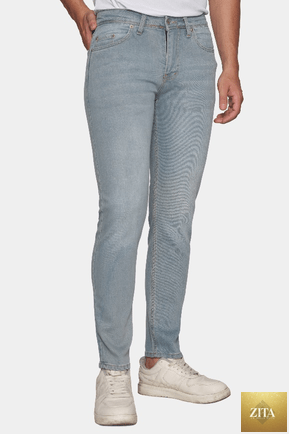 Bright Moons Classic Jean in stonewash with a relaxed fit, featuring a five-pocket design and durable denim fabric.