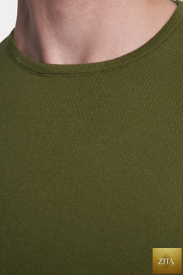 Bright Moons The Essential Shirt in Moss, casual long-sleeve shirt with a relaxed fit and soft fabric, displayed on a hanger.