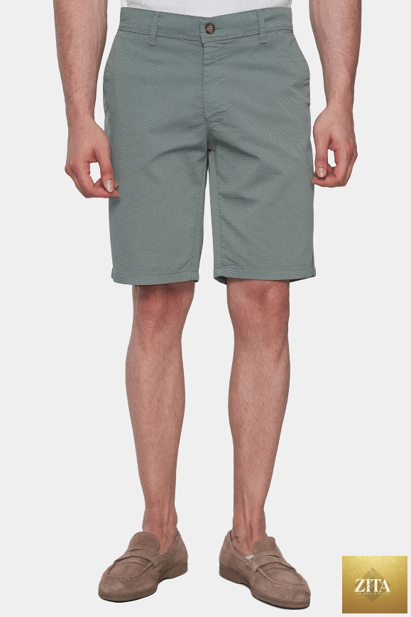 Bright Moons Summer Shorts in Seal Green shown on a model, featuring a casual fit and lightweight fabric for warm weather.