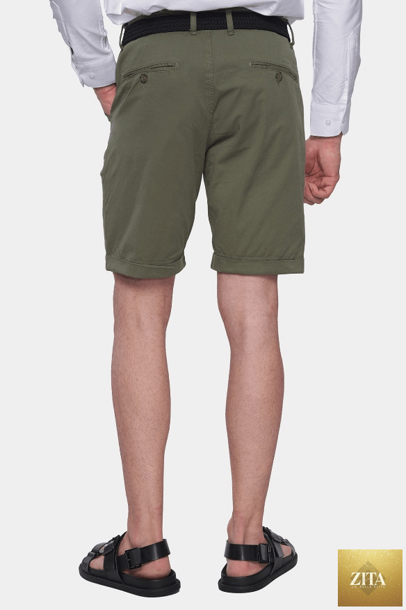 Bright Moons summer shorts in olive color, casual men's or women's shorts with a comfortable fit and stylish design.