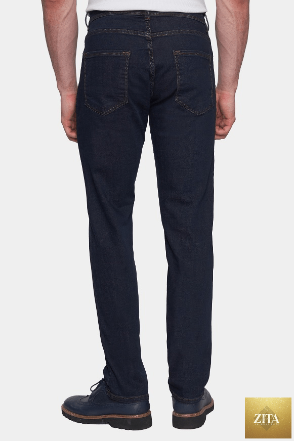 Black Bright Moons Classic Jean showing slim fit design and stitching details on the denim fabric.