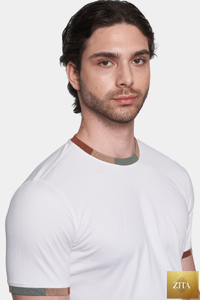 Bright Moons Essential Shirt in Atlas Stripe featuring a classic button-up design with blue and white striped pattern.
