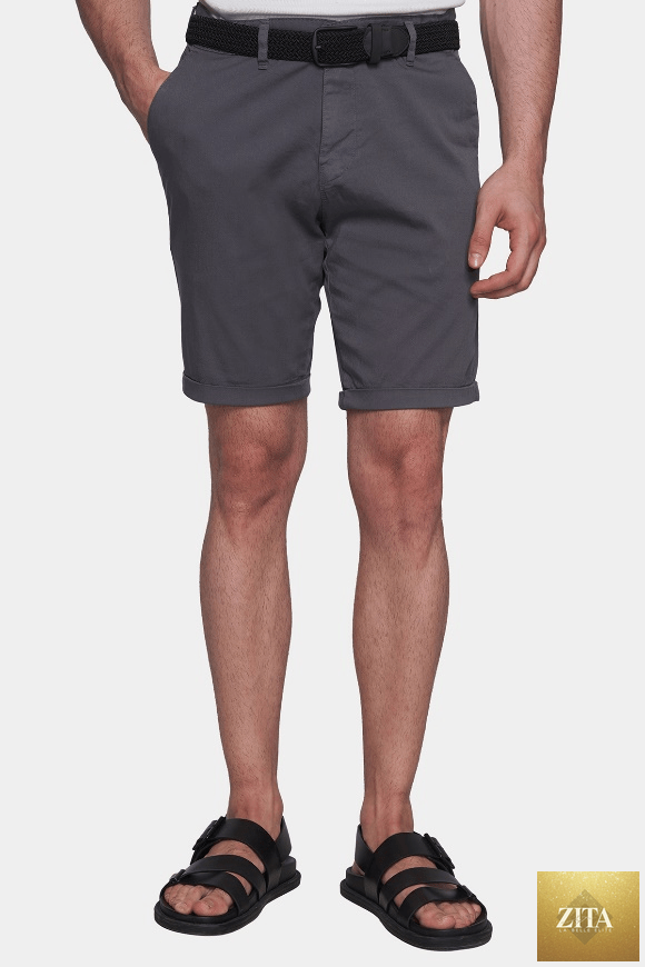 Bright Moons Summer Shorts in Graphite color, featuring a casual fit with adjustable drawstring waistband and lightweight fabric.