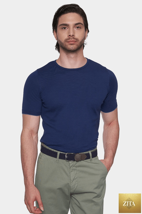 Bright Moons Essential Shirt in Dive color, casual fit with a soft fabric, shown on a hanger against a neutral background.