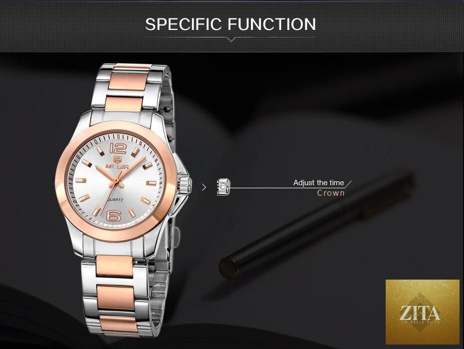 Elegant modern Stevvex women's waterproof gold rose watch with stylish analog design on a sleek wrist display.
