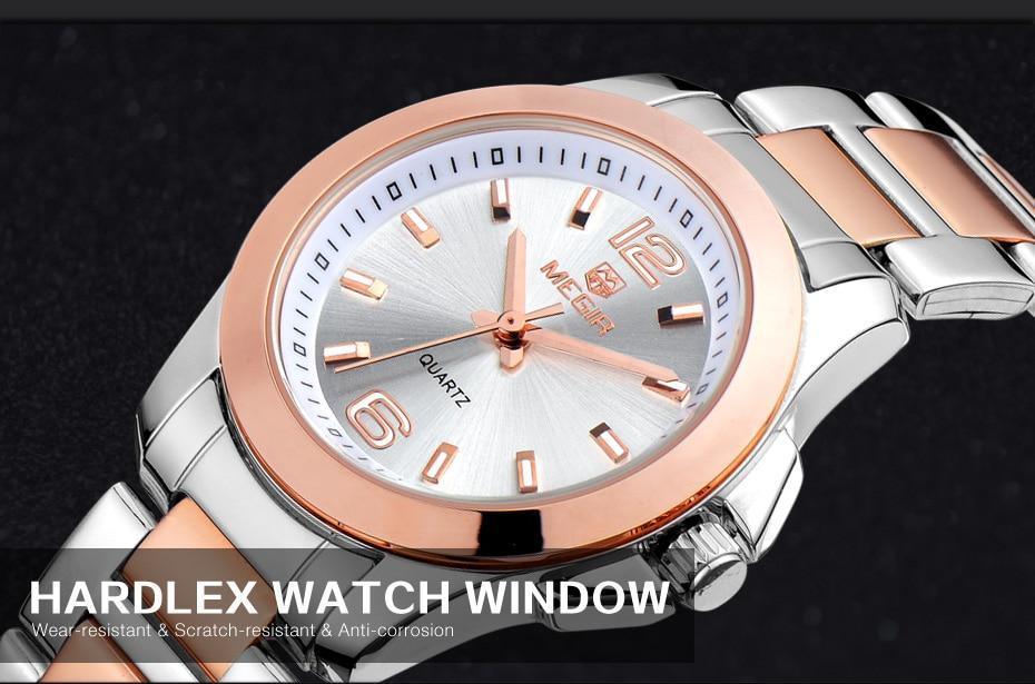 Stevvex luxury gold rose women’s waterproof analog wristwatch with modern elegant design and stylish appearance.