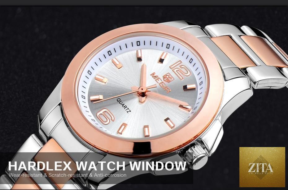 Elegant Stevvex women's gold rose waterproof analog wristwatch with stylish modern design and luxurious details.