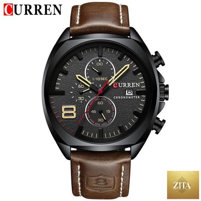 Men's Stevvex retro square-round waterproof watch with leather strap, chronometers, and classic design, perfect for daily wear.
