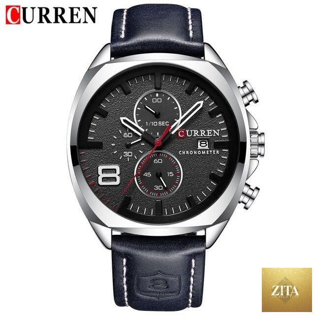 Stevvex men's retro square-round waterproof watch with leather strap, chronometers, and classic design, perfect for everyday wear.