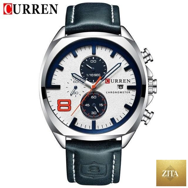 Stevvex men's retro square-round waterproof watch with chronometers and leather strap, featuring a stylish and classic design