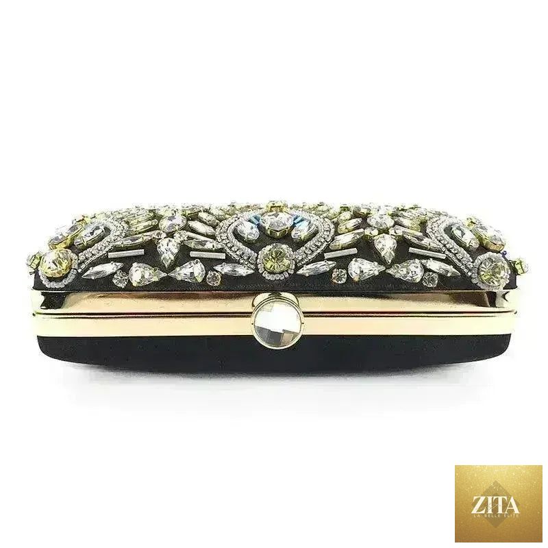 Femstylo diamond rhinestone clutch handbag, luxury evening minaudière with sparkling embellishments and elegant design.
