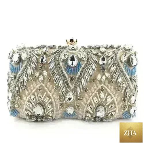 Femstylo diamond rhinestone clutch bag with sparkling embellishments, luxury evening minaudière for elegant occasions.