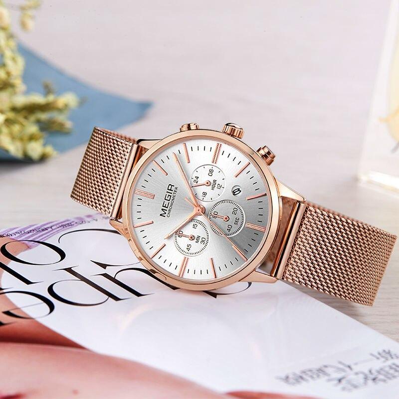 Black luxury women's quartz wrist watch with stainless steel strap, stylish business design from Stevvex.