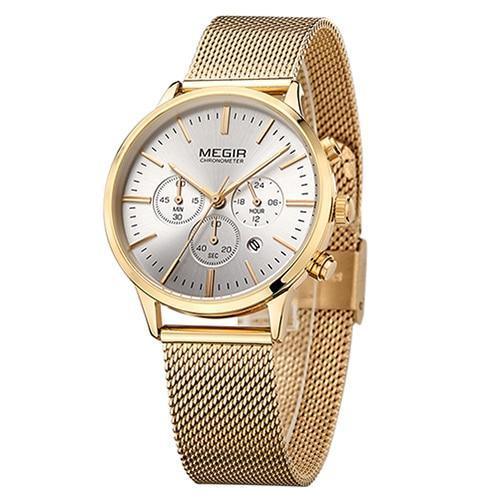 Stevvex black luxury women's quartz wristwatch with stainless steel strap, multifunctional fashion watch for business style.