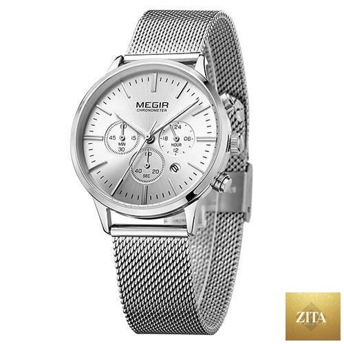 Stevvex luxury women's black fashion quartz wrist watch with stainless steel strap, elegant and multifunctional for business style.