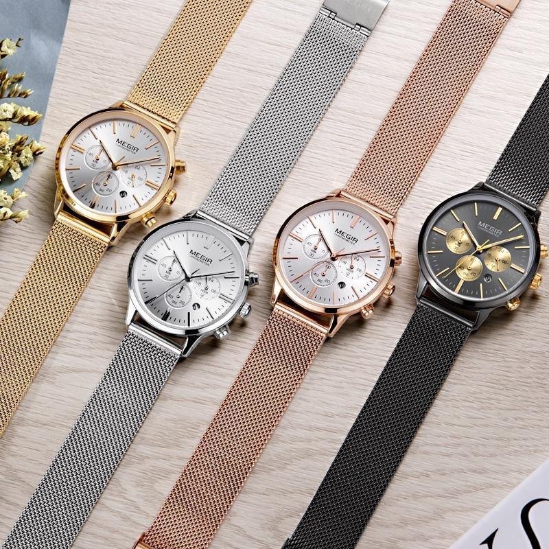 Stevvex gold women's luxury quartz sport wrist watch with round face, waterproof design, and stylish modern look.