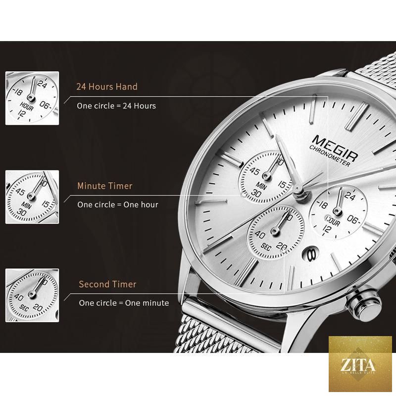 Gold women’s luxury quartz wristwatch with a round face, waterproof design, and stylish gold finish.