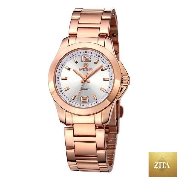 Elegant Stevvex women's gold rose wristwatch with modern waterproof design, stylish analog display, perfect for sophisticated looks.
