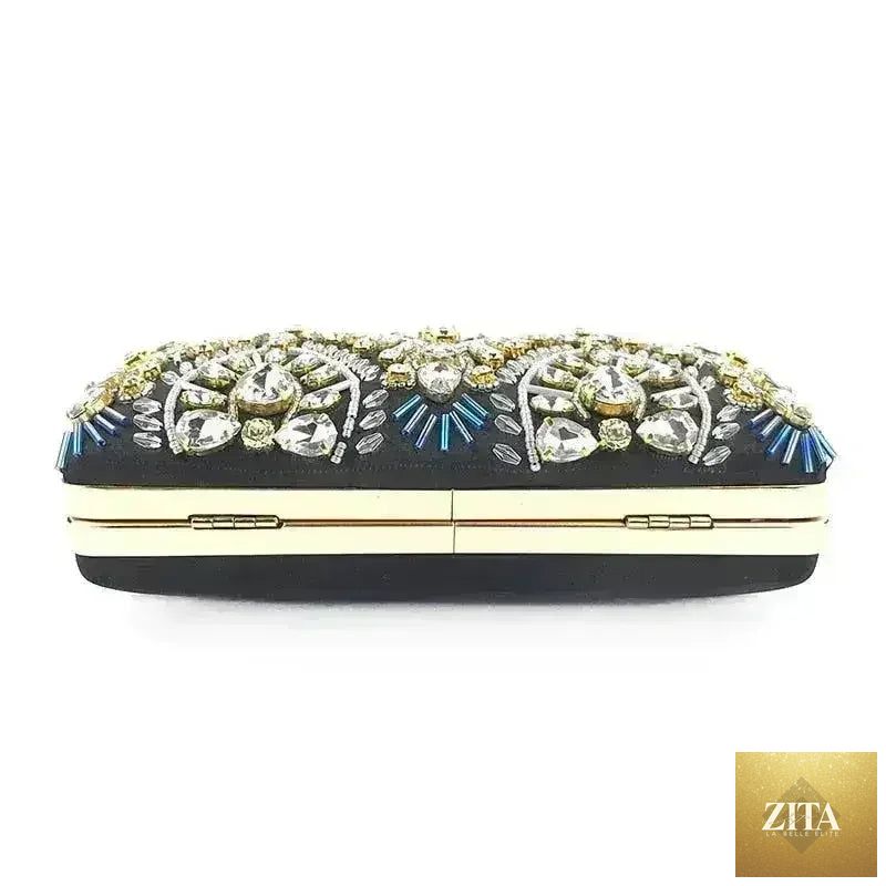 Femstylo diamond rhinestone clutch handbag with a luxurious evening minaudière design, sparkling and stylish for special occasions.