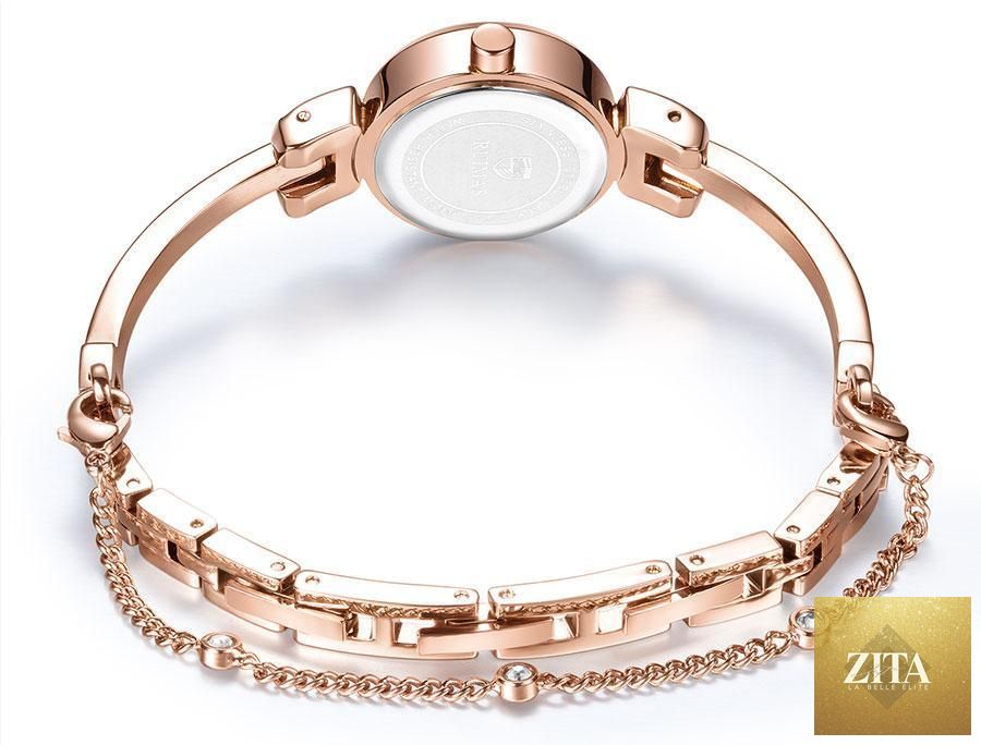 Silver Stevvex women’s modern bracelet wristwatch with mini round face, waterproof quartz movement, stylish small design