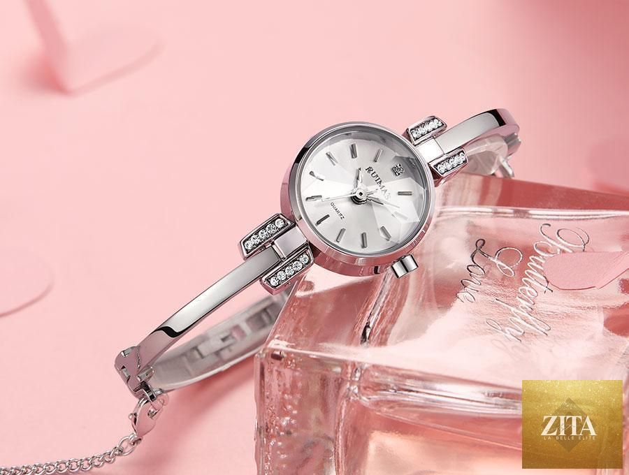 Stevvex luxury silver women's bracelet wristwatch with a mini round face, modern quartz design, waterproof, and elegant style.